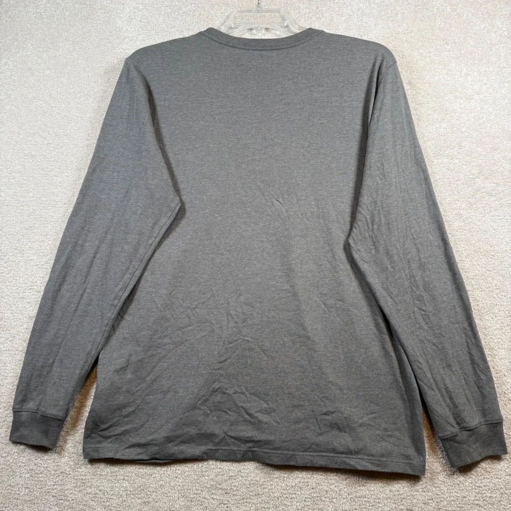 The North Face Long Sleeve T-Shirt Mens Large Grey Graphic Logo Crew‎ Neck Tee